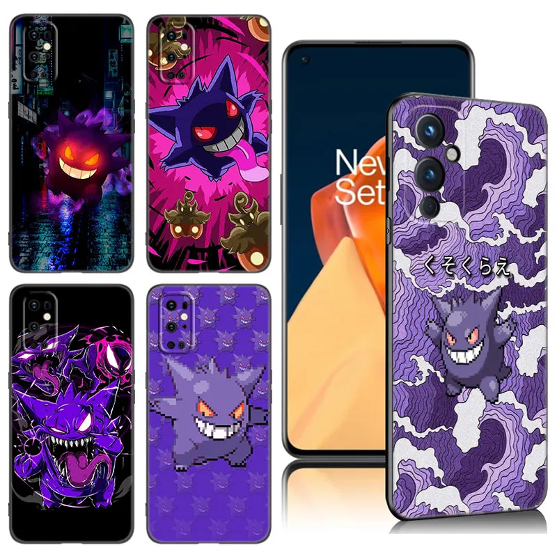 G-Gengar Cute Black Silicone Phone Case For OnePlus 9R 10R 11R 12R ACE 2 Pro 2V 3V Nord CE 2 3 Lite 4 N10 N20 N30 SE 5G