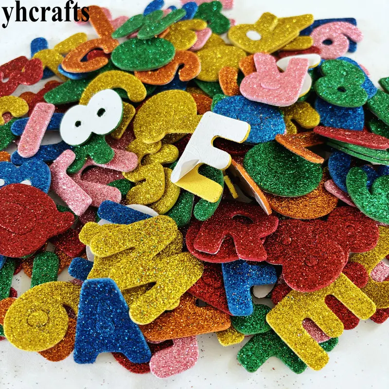 300PCS Letters and numbers glitter foam sticker Math toys Self learning Teach your own OEM bulk wholesale