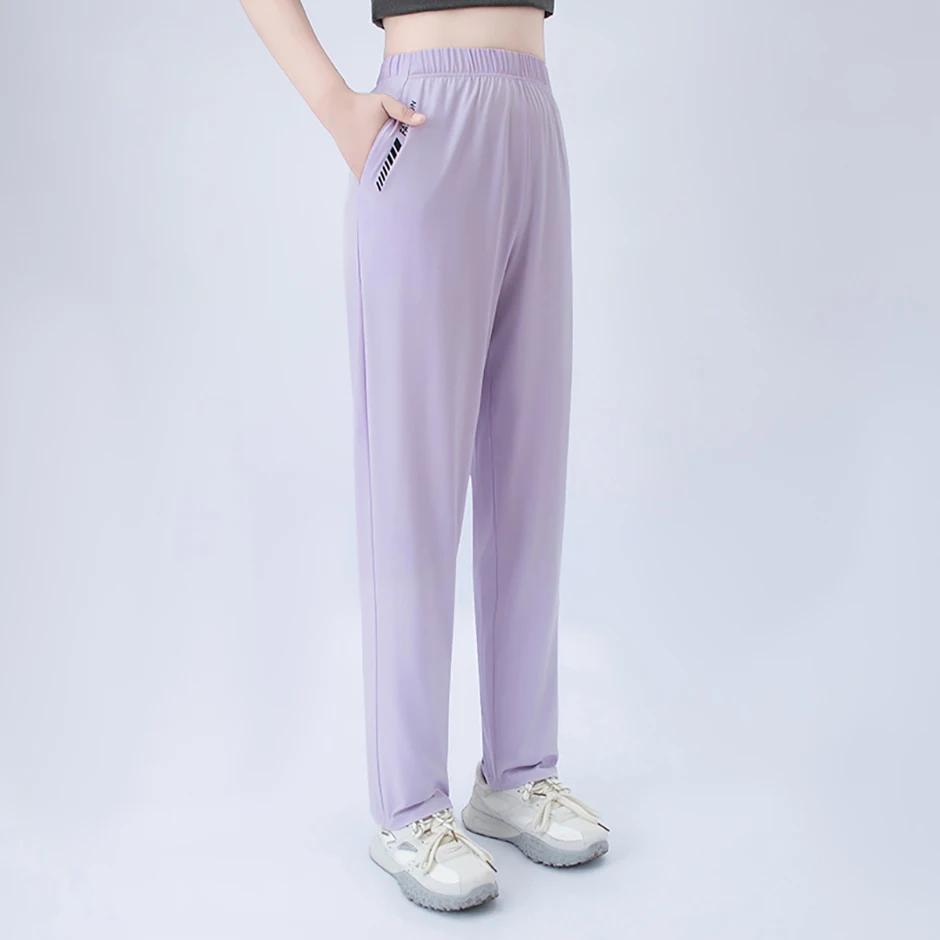 1/3-teiliges Set Damen-Hosen mit geradem Bein in Unifarbe für Frühling und Sommer, lässig, sportlich, bequem und modisch – Detail 3