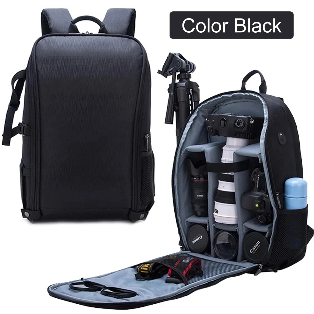 Stylish Photography Waterproof Backpack Camera DSLR Shoulders Bag Nylon Case fit 15.6inch Laptop Tripod Travel Outdoor SLR Bags