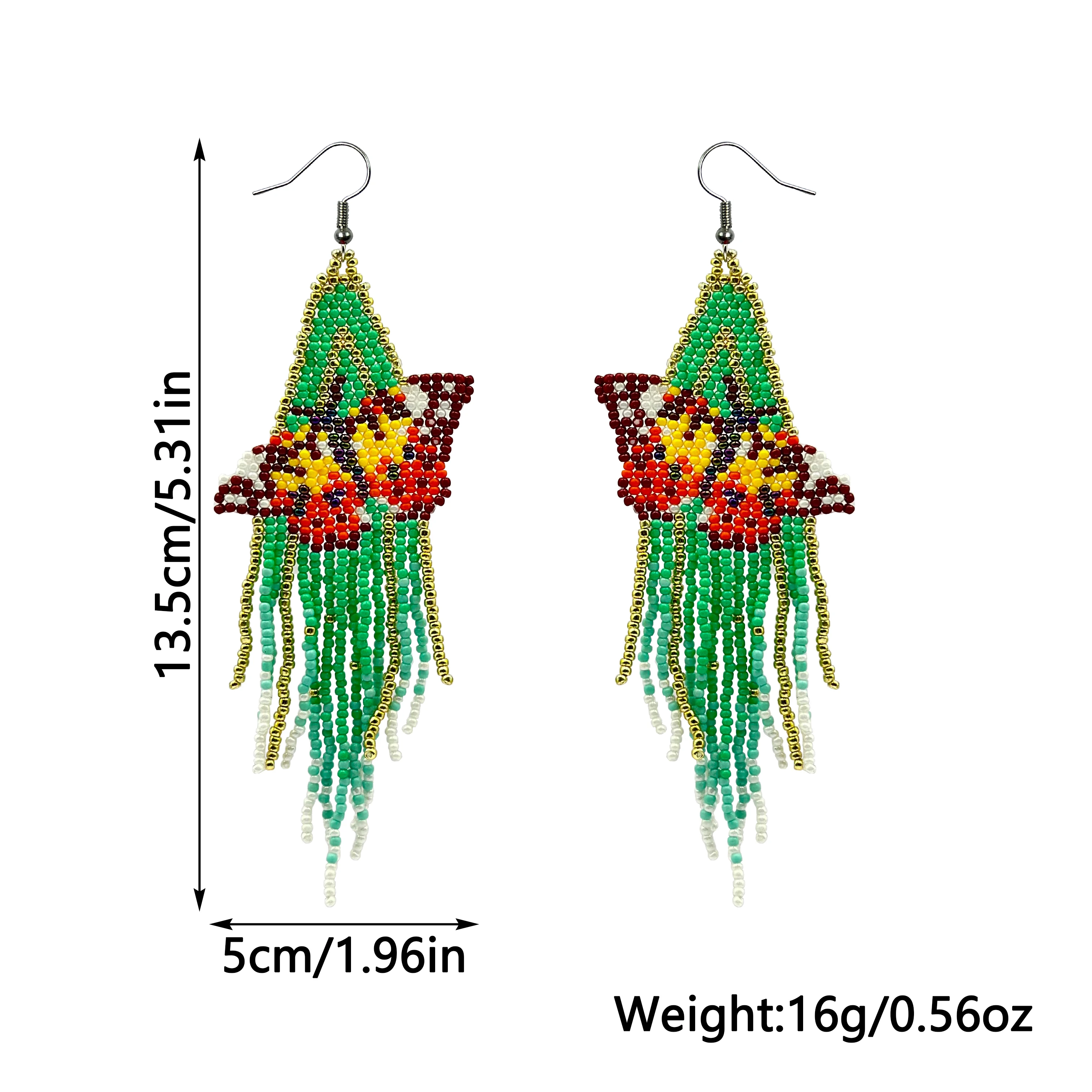 Bohemian style 3D butterfly tassel earrings handmade beaded earrings