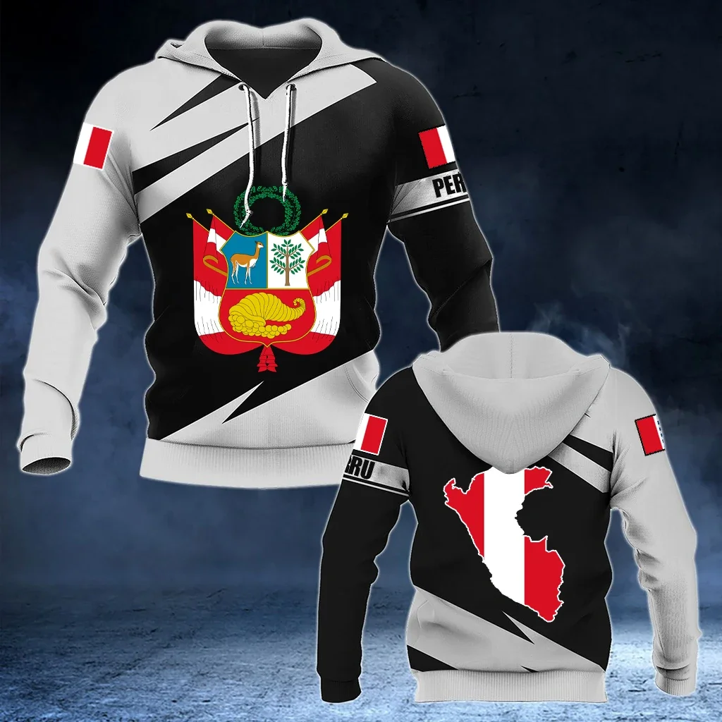 

Peru Flag and Emblem Graphic 3D Printed Hoodies For Male Plus Size Men's Fashion Streetwear Boys Loose Pullover Sweatshirts