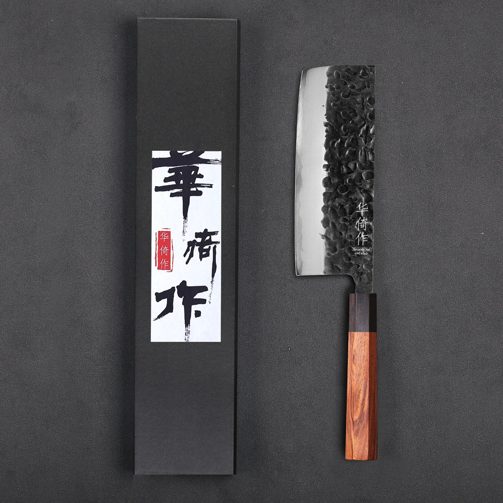 

7" Japanese Style Nakiri Knife Composite Steel Hand Forged Professional Chef Knives Kitchen Cleaver Slicing Sharp Cooking Tools