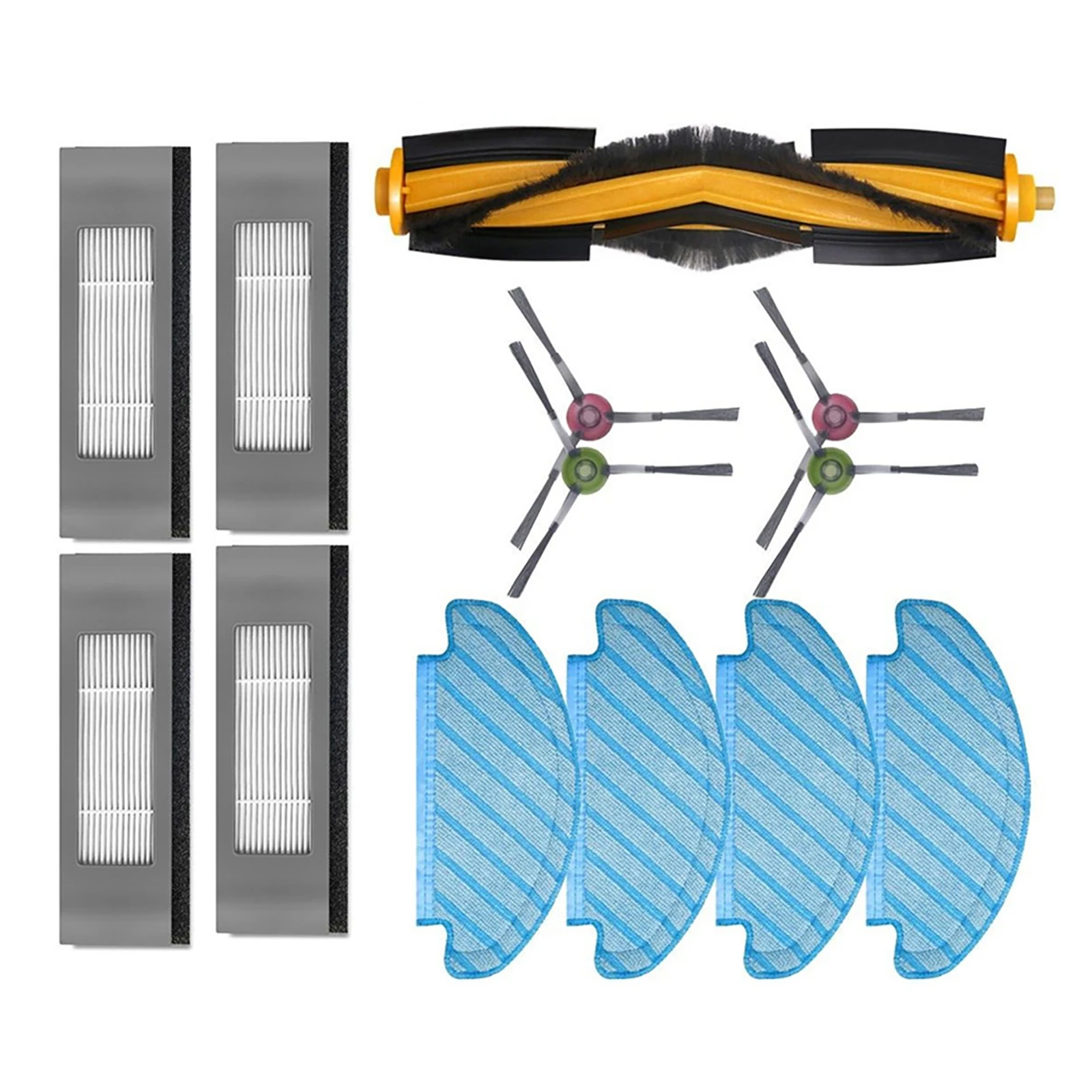 Replacement Roller Brush With Mop Cloths & Filters Kit Vacuum Cleaner Accessories Set For Ecovacs Deebot T9 T8 AIVI Max N8 Pro +