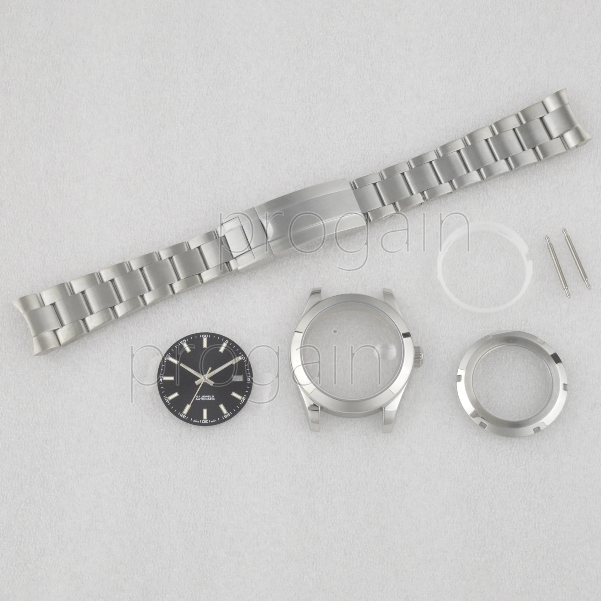 

41mm NH35 Watch Case Strap Dial Stainless Steel Strap for Datejust Wristband Parts fit NH35 Movement Watch Dial Hands