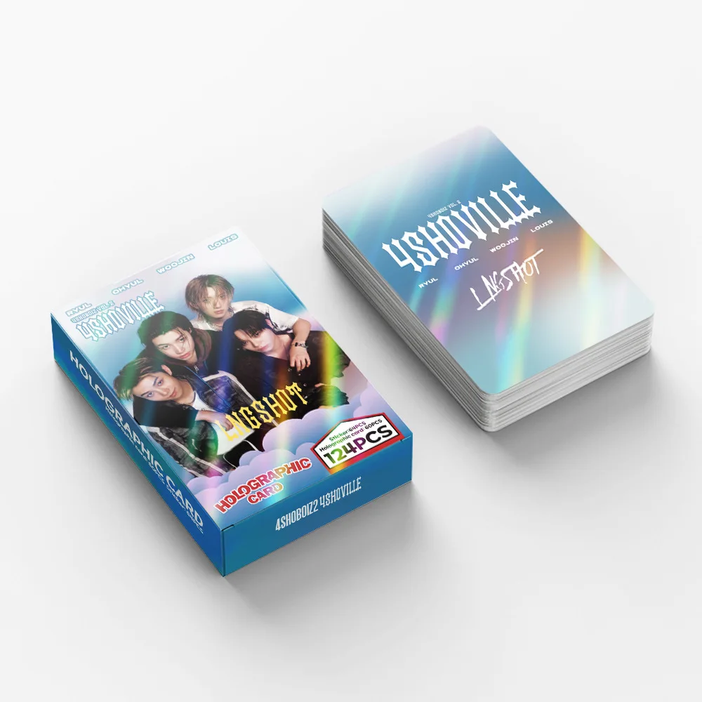 124 Laser Cards Boy Group Album 4SHOBOIZ Vol.2 4SHOVILLE Flash Card Stickers LOMO Cards Fan Collection Support Cards Gift