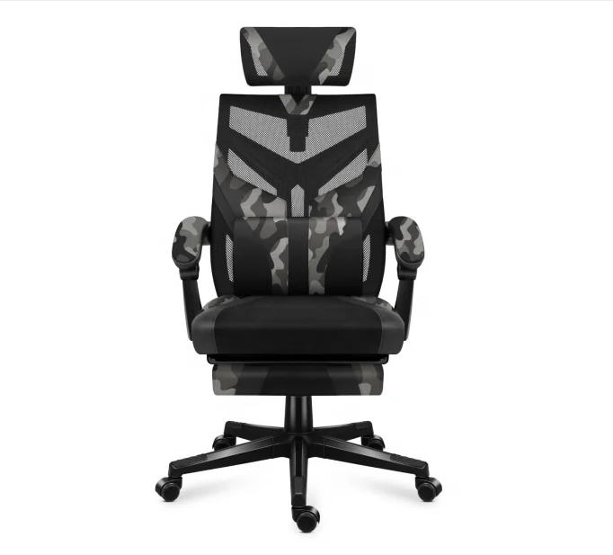 WSH5180 Hbada Office Chair, Desk Chair with Flip-Up Armrests and Fabric Cushion, Ergonomic Office Chair with S-Shaped Backrest