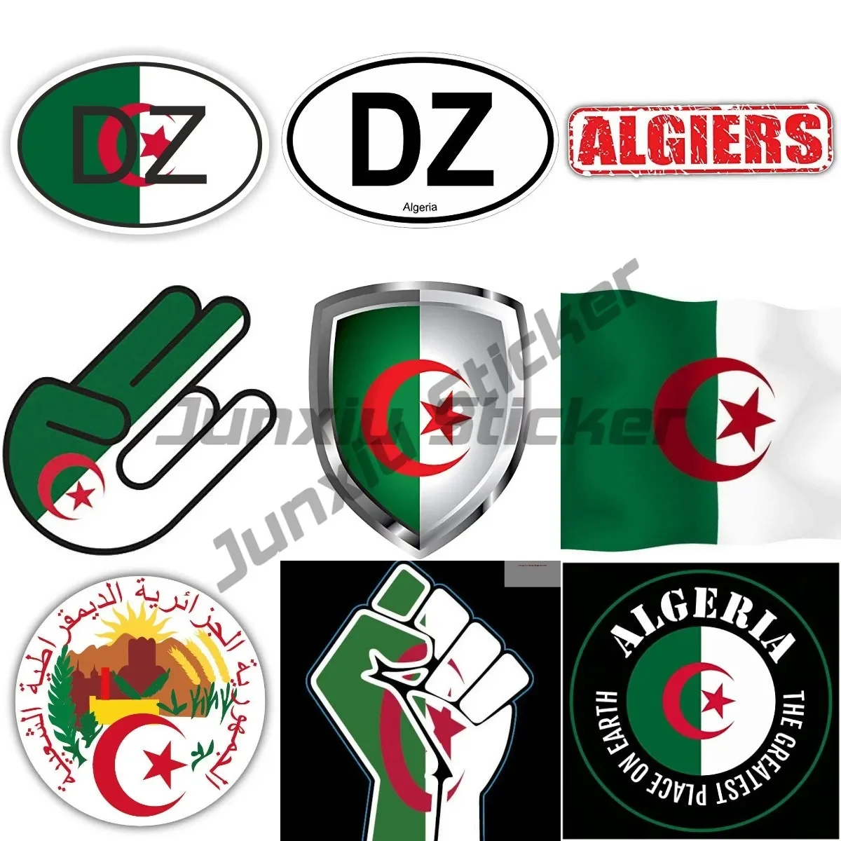 

DZ Algeria National Algerian Flag Map National Badge Car Sticker Car Motorcycle Logo Decal Laptop Phone Tablet PVC Decor