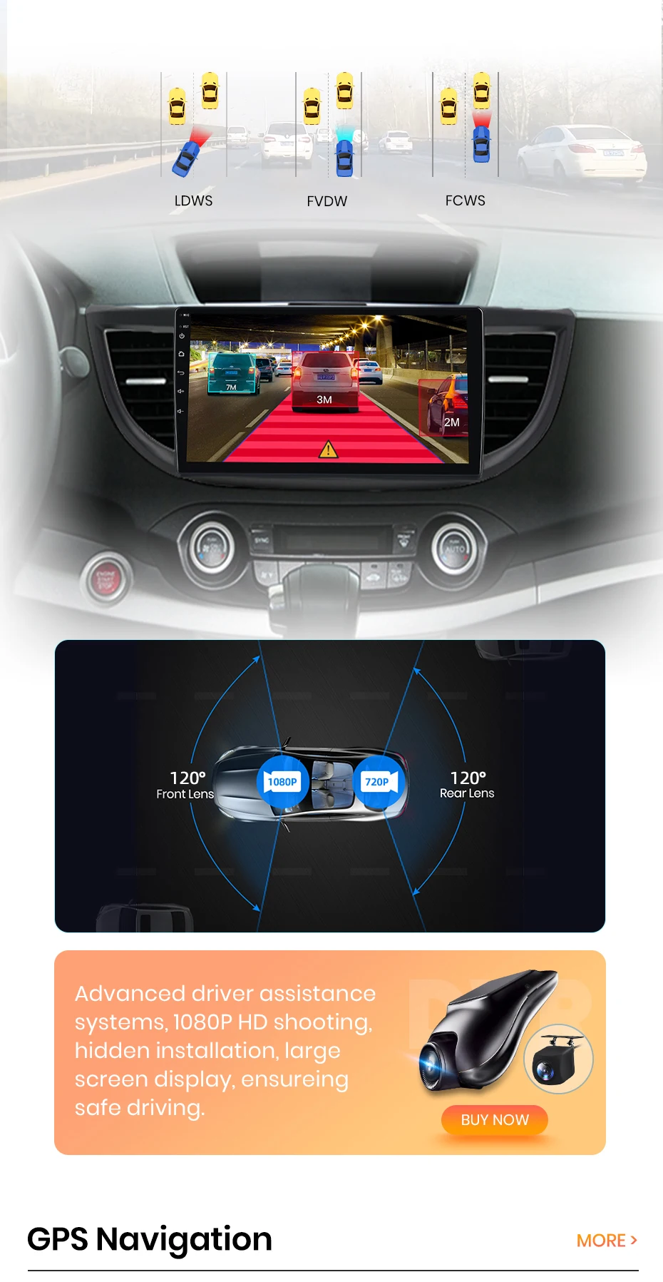 AWESAFE 10" Android Radio für Honda CRV CR-V 2012-2016, kabelloses CarPlay & Android Auto, GPS-Navigation, Multimedia-Unterstützung, Lenkradsteuerung, Subwoofer-Verstärker, Rückfahrkamera mit CAN-BUS, EU Plug and Play, DAB+ Digital Autoradio 2 DIN Autoradio Stereo RDS – Detail 25