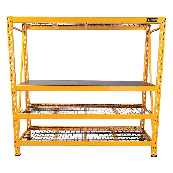 Industrial Storage Rack, 24 in D, 77 in W, 3 Shelves, Yellow