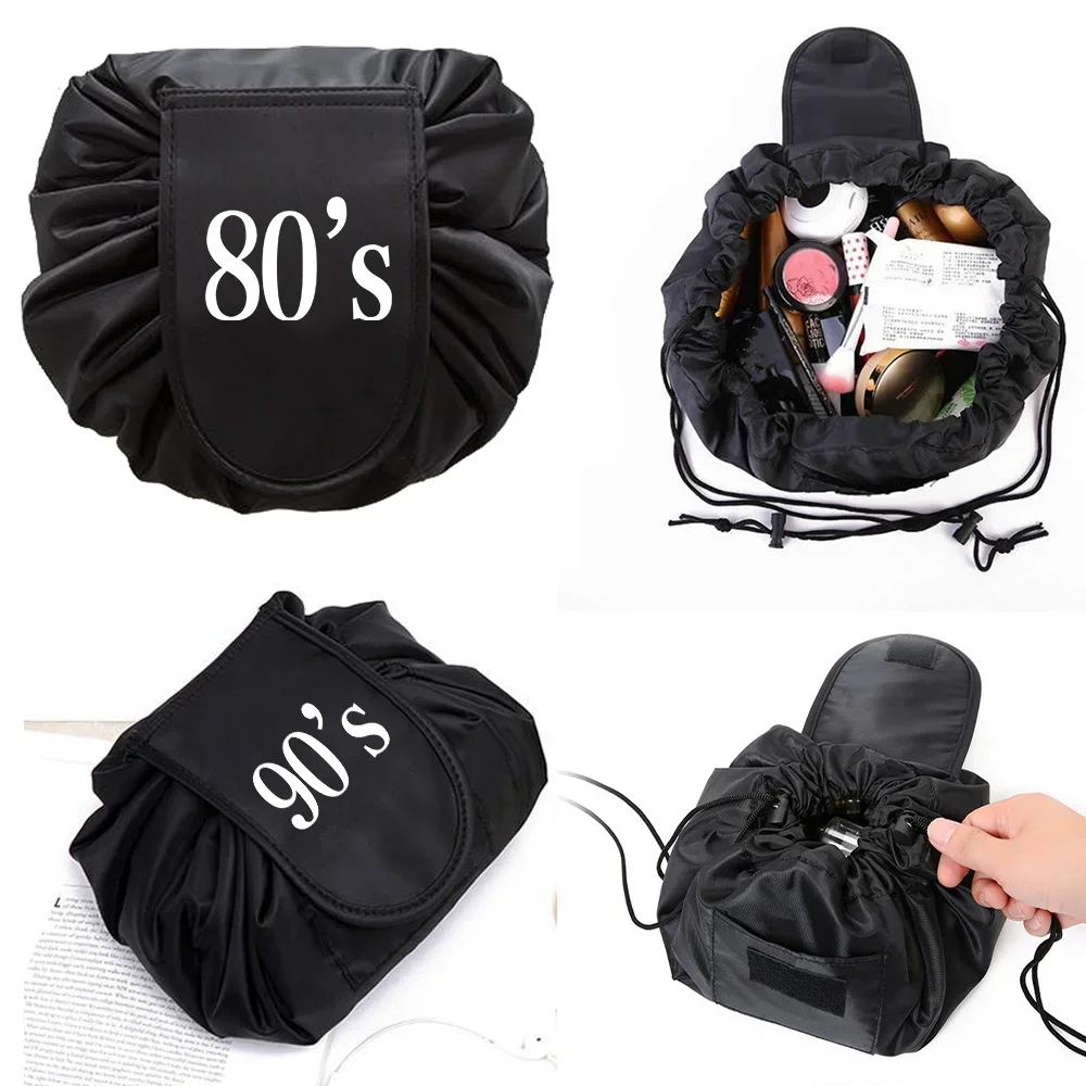 

Women Drawstring Cosmetic Bag Travel Storage Makeup Bags Portable Organizer Female MakeUp Pouch Years Print Toiletry Beauty Case