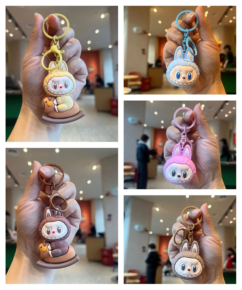 Lovely Labubu Keychains for Women Girls Y2k Bag Pendant Couple Car Keyrings Jewelry Accessories Gift Decoration