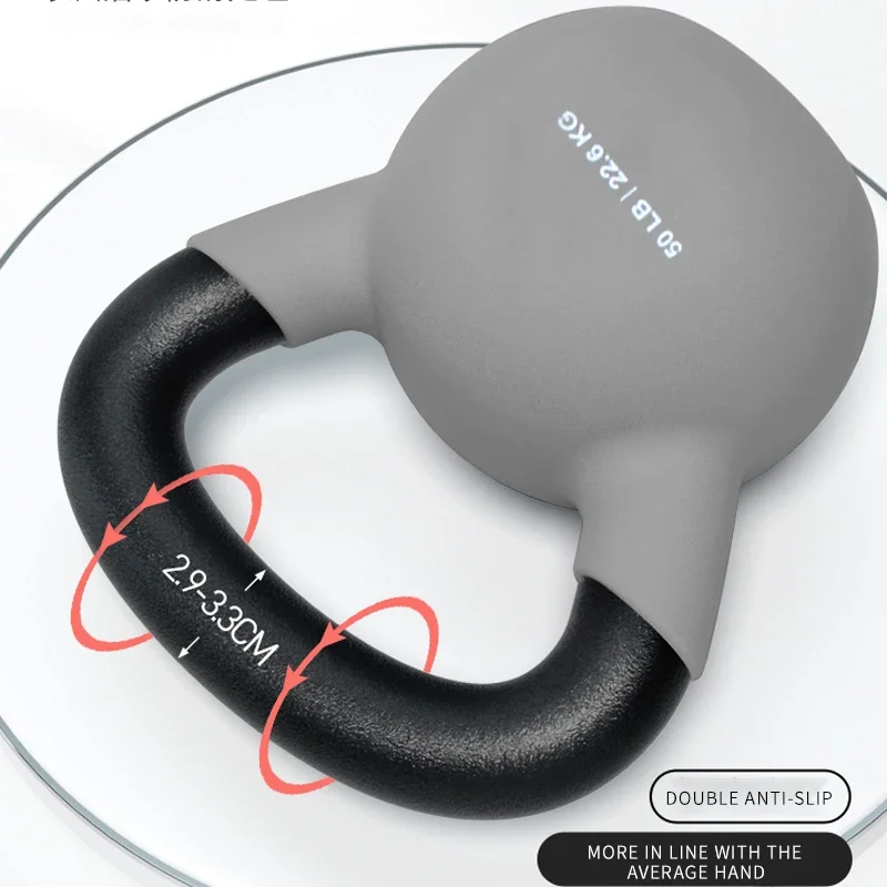 Custom 22.6kg 50LB Solid Cast Iron Kettlebell Adjustable Training Gravity Workout Equipment Neoprene Coated Colorful Gym Fitness