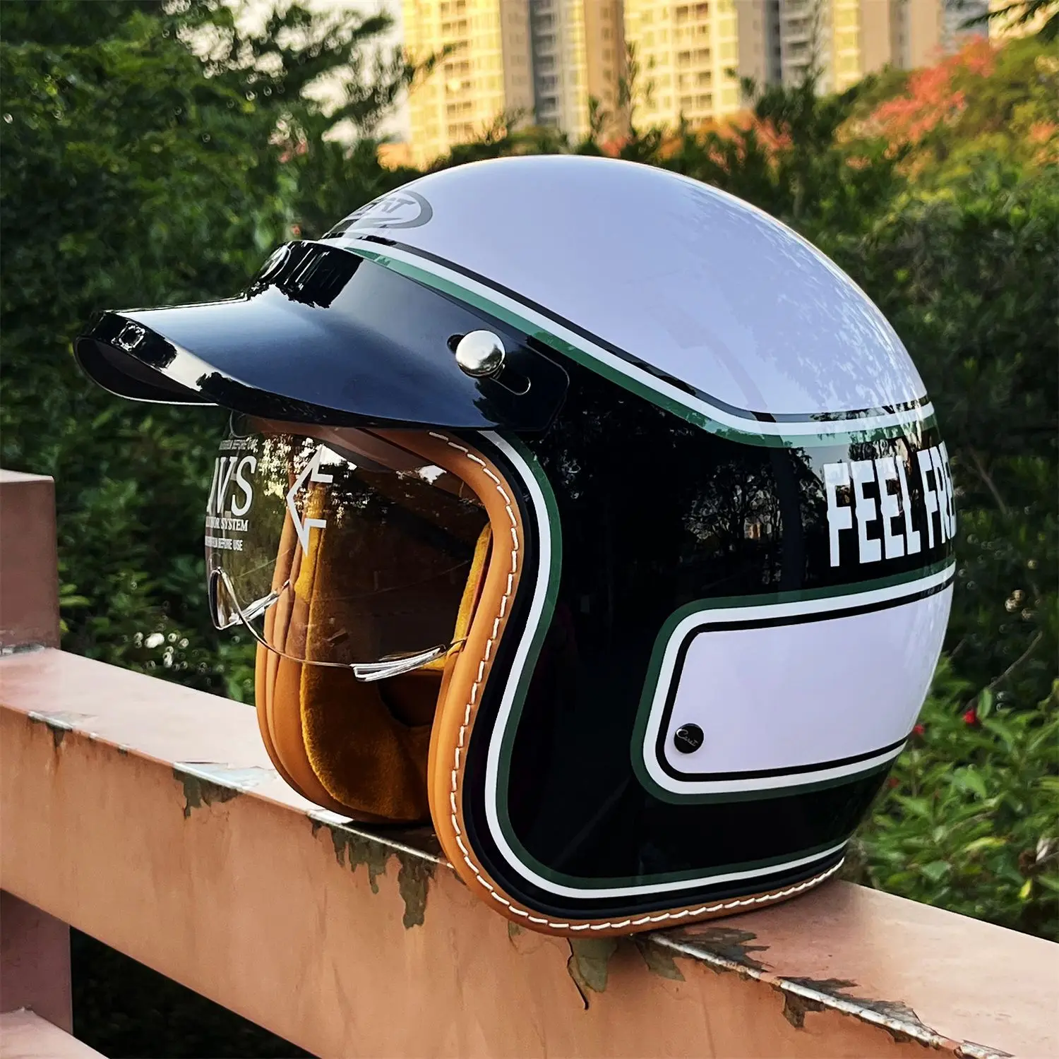 VGV Open Face Motorcycle 3/4 Half Helmet for Dirt Bike Moped ATV UTV Motocross Cruiser Scooter DOT Model