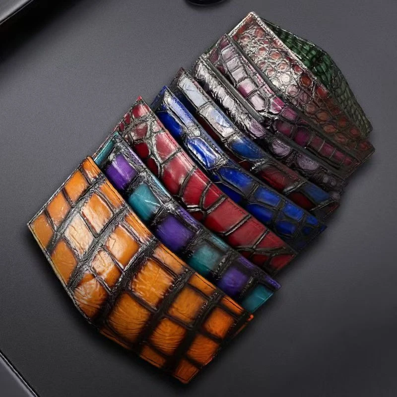 New Fashion Men's Wallets Alligator Real Crocodile Genuine Leather Short Organizer Men Wallet Boy Brand Luxury Card Holder Purse