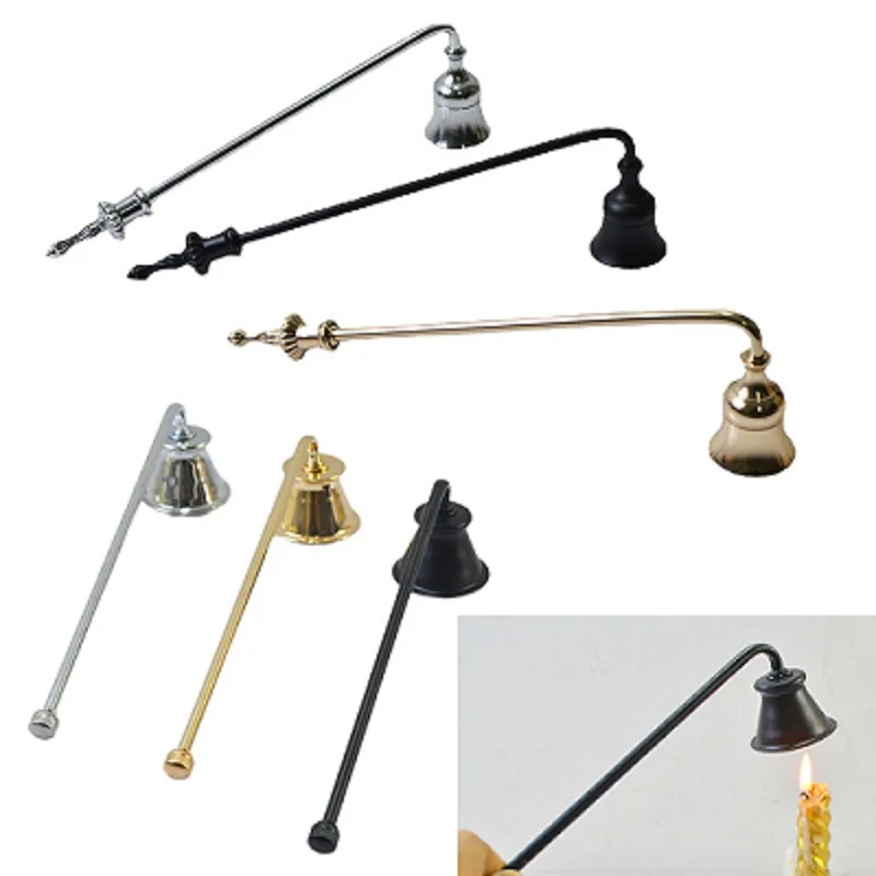 

1PC Bell-shaped Candle Snuffer Long Handle Fire Extinguisher Candle Wick Cover Anti-smoke And Smell DIY Making Gifts Home Decor