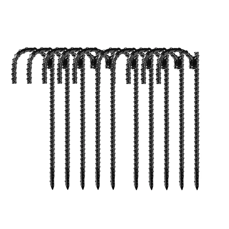YLS-10Pcs Threaded Steel Bar Stakes J Hook Ground Stakes For Outdoor Lawn Decorations