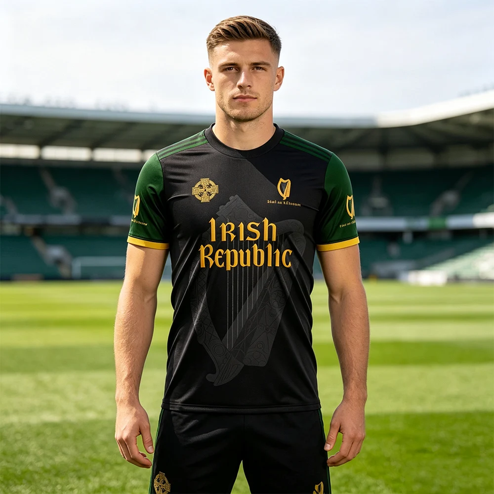 Irish Republic Celtic New Quick-dry Style Jersey Unisex Breathable Casual Streetwear Short Sleeve Cultural Fans Family Kids Tees