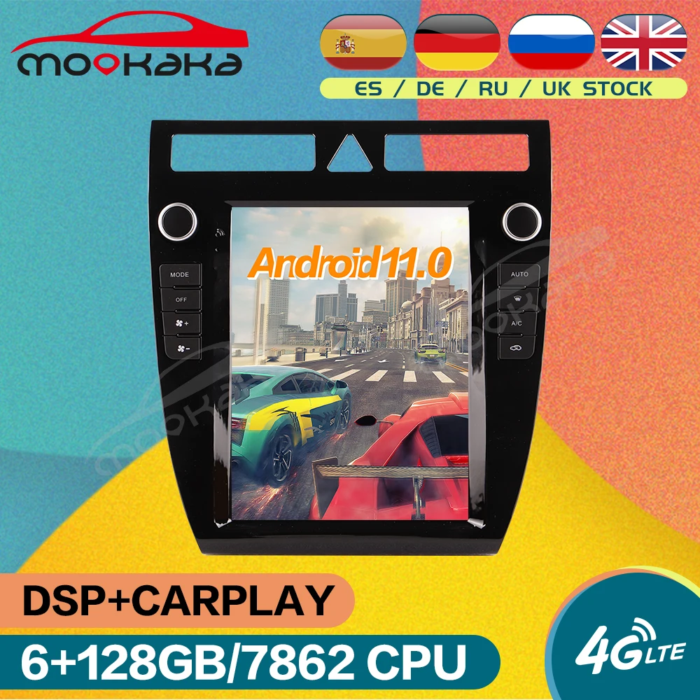

For Audi A6 1999 - 2003 Android 11.0 6G+128GB Car Radio GPS Navigation Multimedia DVD Player Tesla Style Auto Stereo Head Unit