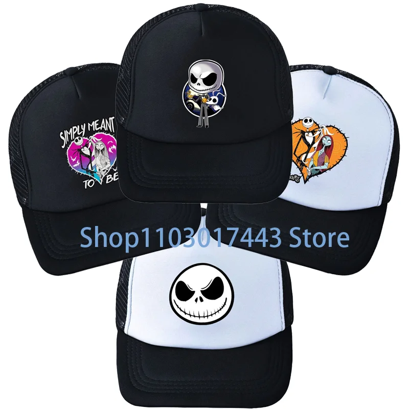 

The Nightmare Before Christmas Men Baseball Cap Casual Cotton Embroidered Cap Bent Brim Dome Casual Sun Protection Hat