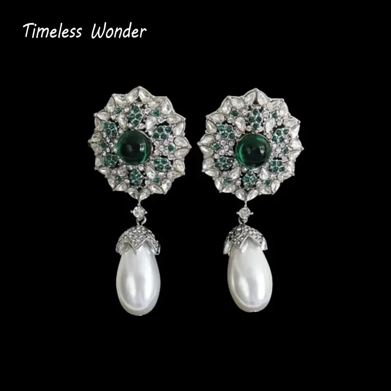 

Timeless Wonder Fancy Zircon Geo Floral Stud Earrings for Women Designer Jewelry Punk Vintage Sweet Gift Rare Top Neat 2346