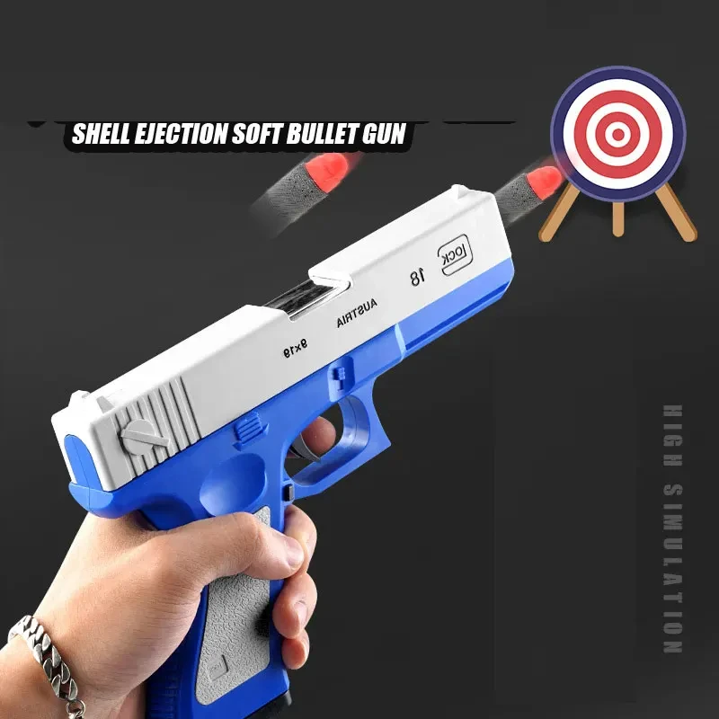 Toy Pistol Soft Bullet Toy Guns M1911 Shell Ejected Foam Darts Blaster Manual Airsoft Weapon with Silencer For Kids Adults