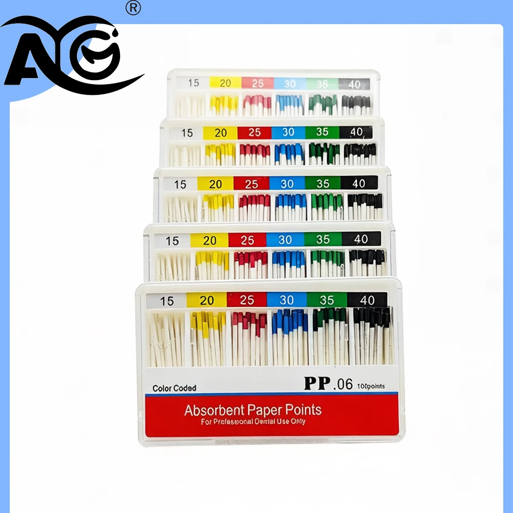 AG Dental Absorbent Paper Points Moisture Absorbing Paper Tips Taper 0.02 0.04 0.06 F1 F2 F3 Dental Clinics Consumables
