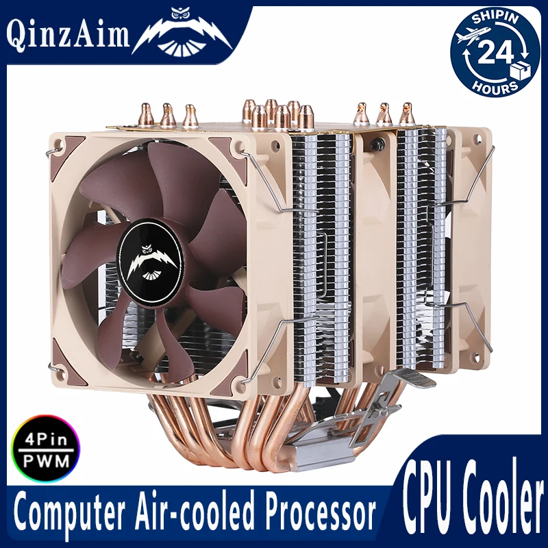 QiuzAim Twin Towers Radiator 6 Heat Pipe Efficient Processor CPU Cooler Fan install LGA115x 1200 1700 1851 2011 2066 AM4 AM5 X99