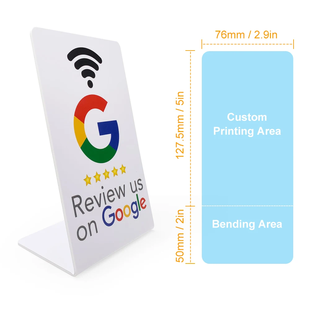 1pcs 13.56MHz Ntag215 Google Review Cards For Android/iPhone Tap URL Writing Social Business Review Cards Standard NFC Instagram