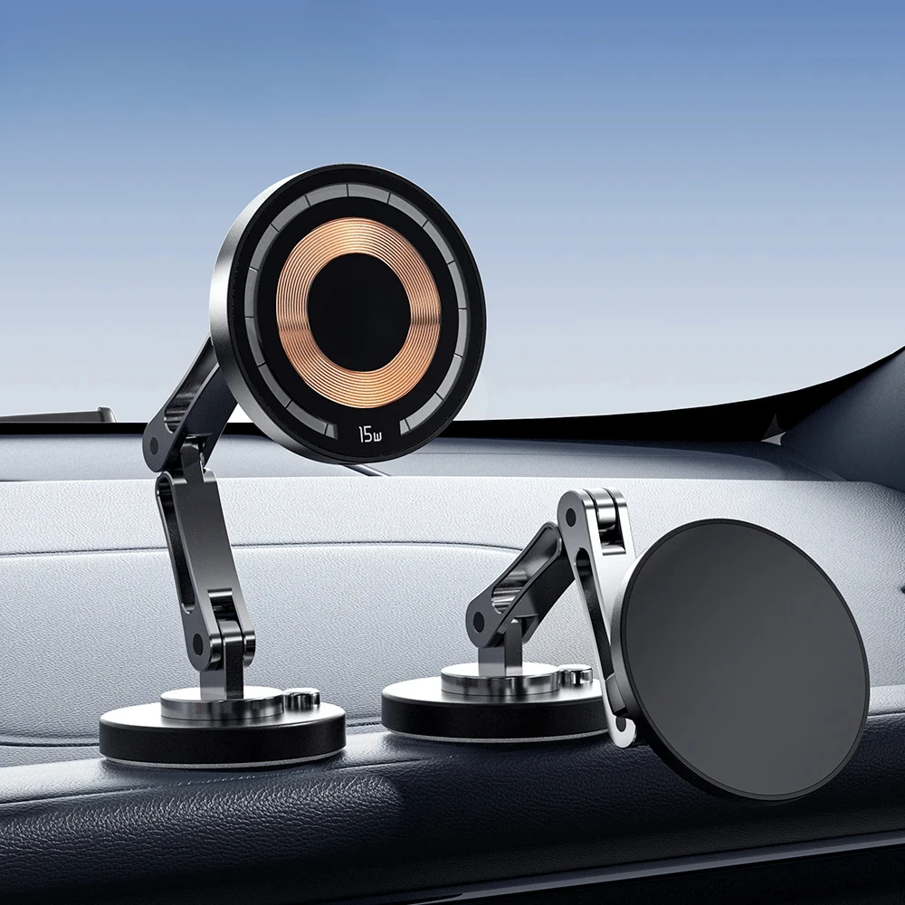 

Магнитное беспроводное зарядное устройство, автомобильный держатель для телефона, 15 Вт, быстрая зарядка, легкое крепление, подставка для Magsafe iPhone 15 14 13 Pro Max