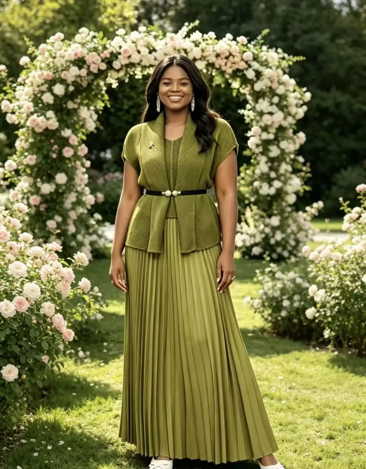 

2026 New Miyake Pleated Fashion Temperament Suit Design Top Long Skirt Two-piece Women's Clothing