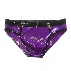 Sexy Latex Panties Men Lingeries Rubber Shorts Handmade Briefs RLPM076