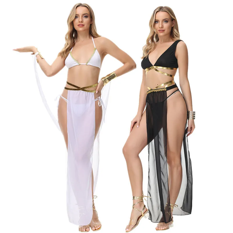 

Halloween Ancient Egyptian Cleopatra Queen Costume Nightclub Party Roman Greek Goddess Princess Arabic Belly Dance Cosplay Dress