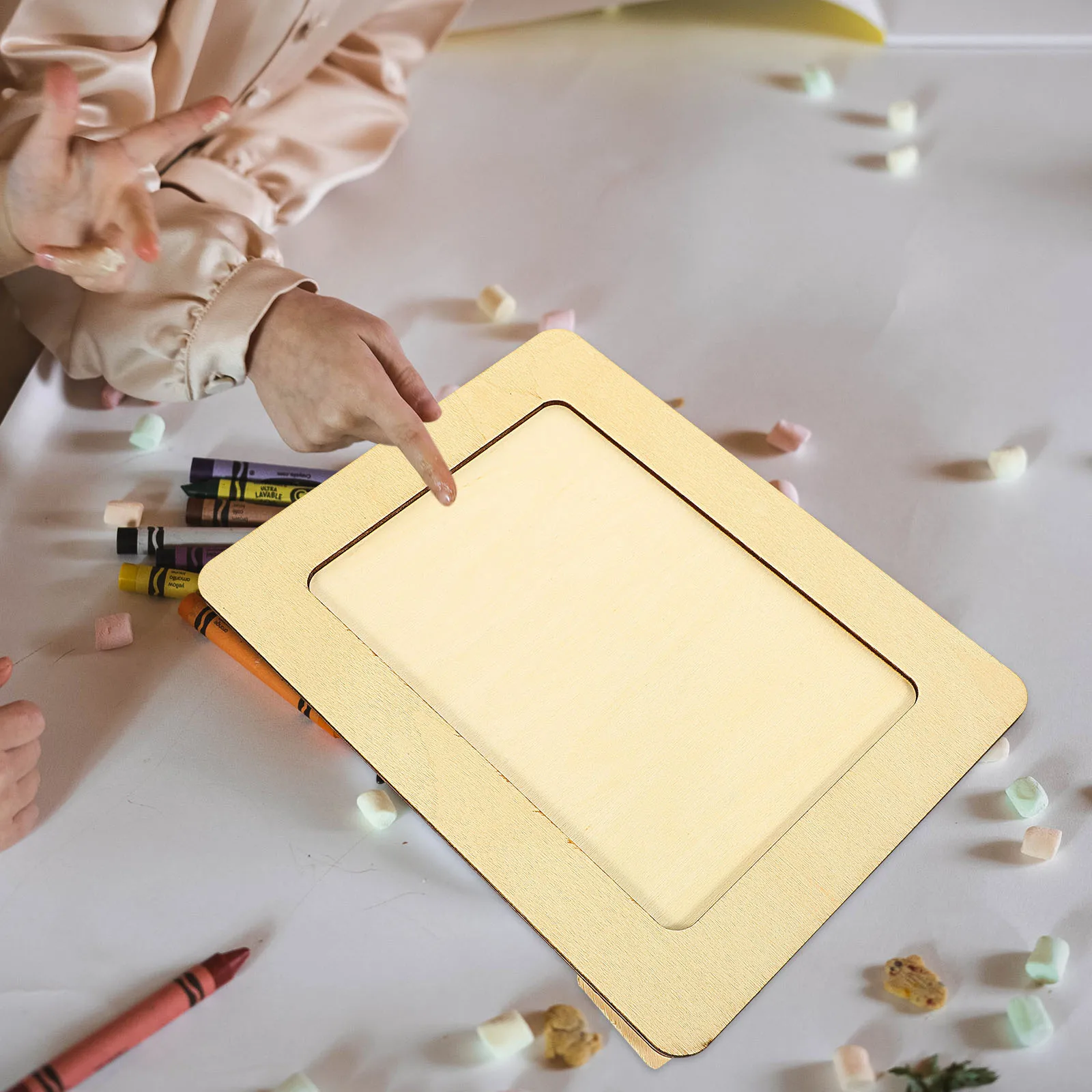 

6 Inch Wooden Clay Kids Unfinished Craft Kits Desktop Decor Home Accessories Clay Frame Molds Photo Frame