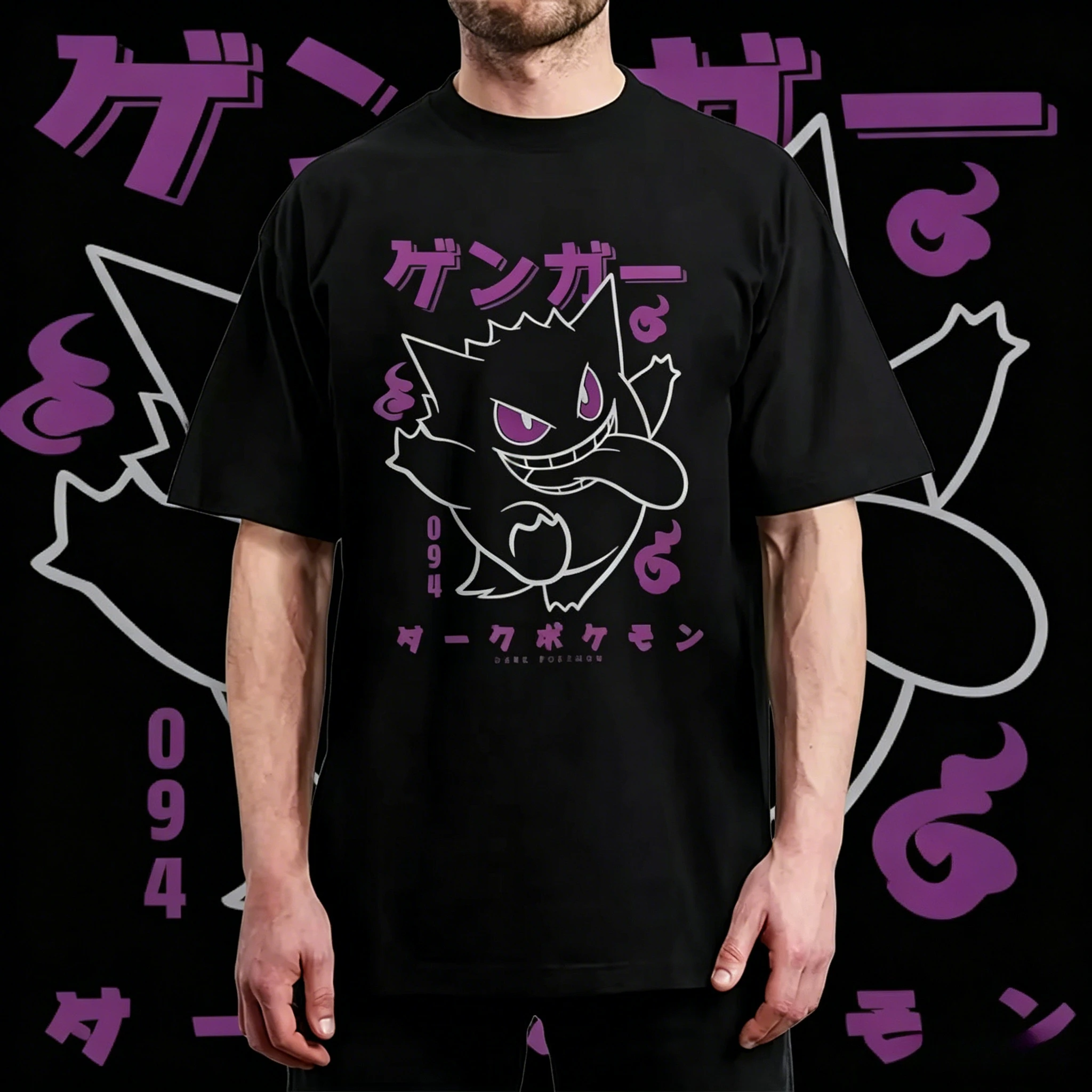 

Летняя хлопковая футболка с принтом 2026, унисекс, оверсайз, темная футболка в стиле аниме, дышащий спортивный топ, удобная свободная уличная одежда больших размеров