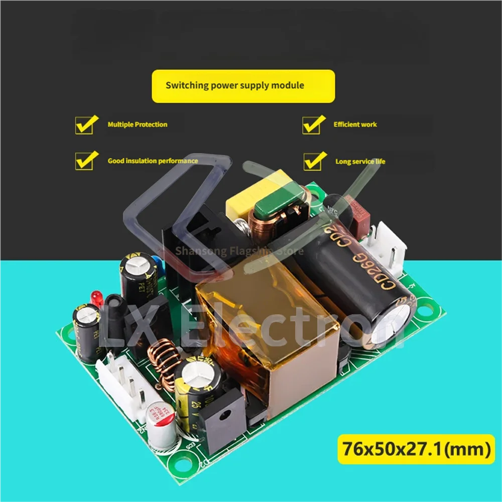 1pcs 12V2A 5V2A Dual Output Switching Power Supply Board Module AC-DC to 12V 5V 35W Full Power Small Size