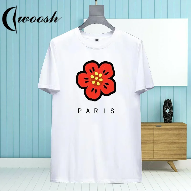 

Women's Colorful France Luxury Brand Print T-Shirt Short Sleeve Round Neck Cute Graphic Tee Shirts Female Tops Girl Size Clothes