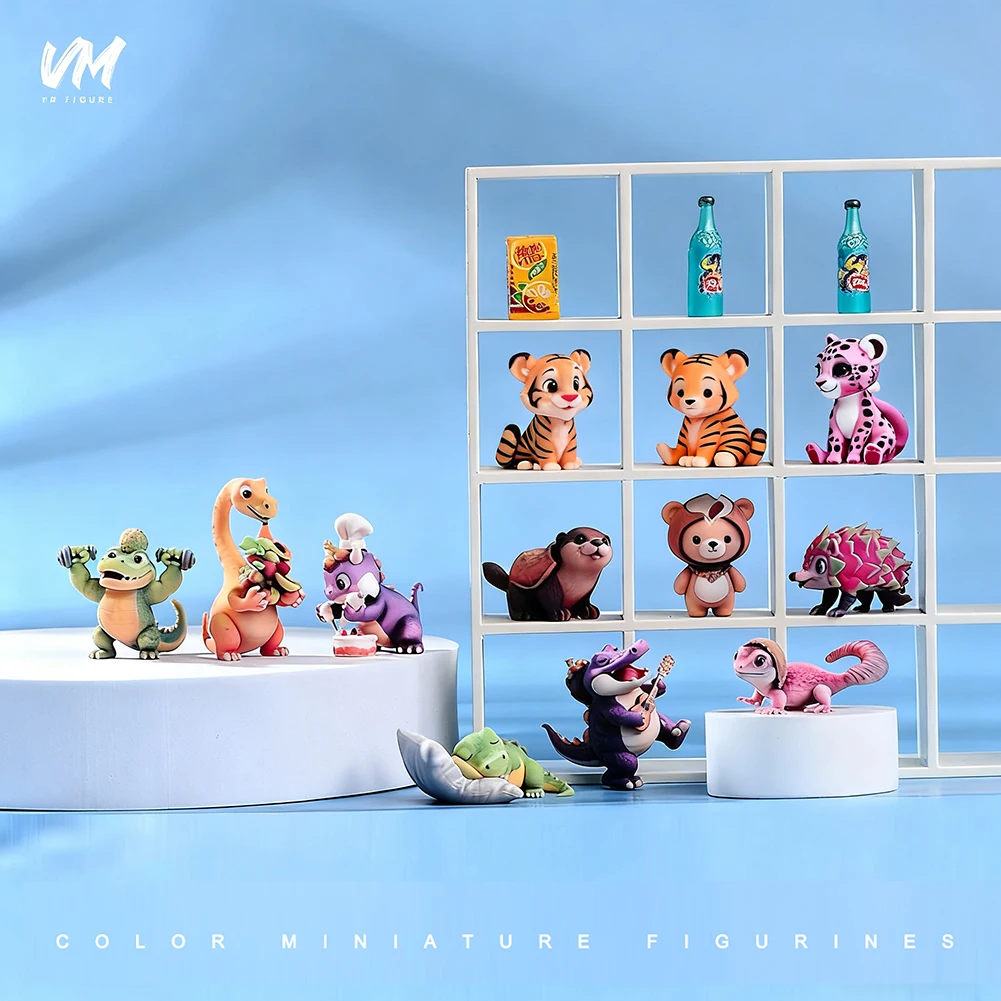 

3D Resin Miniature Adorable Pets Fruit Animals Giraffe Crocodile Bear Lizard Unique Desktop Ornaments Scene Prop View Car Decor