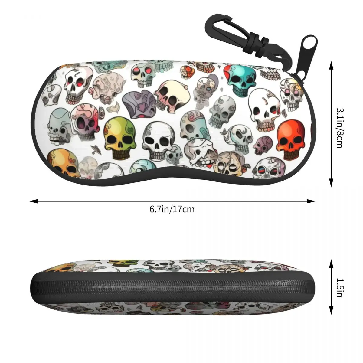 Custom Skull Print Glasses Case Cool Horror Skeleton Death Shell Eyeglasses Case Sunglasses Box