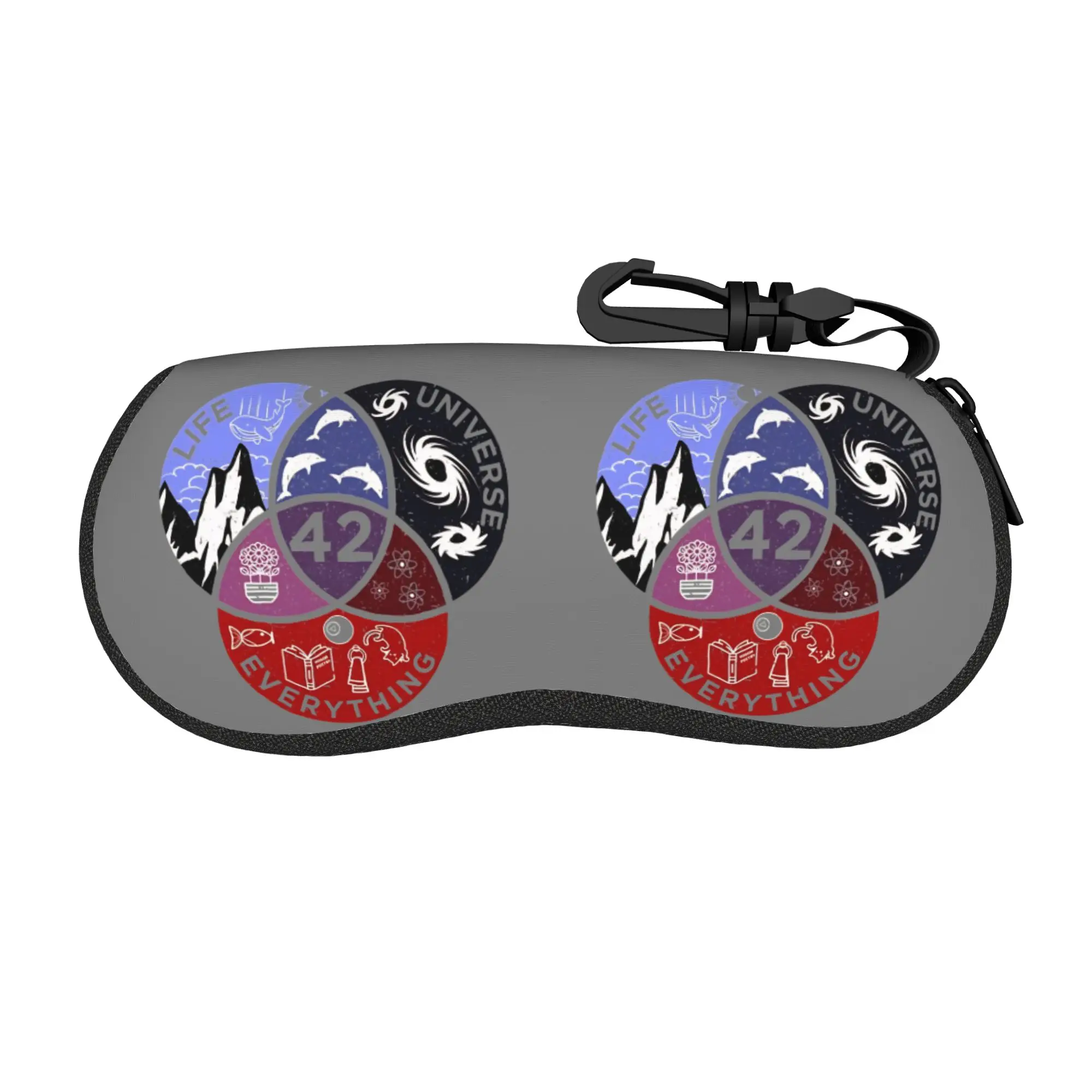 dont panic 42 The Answer To Life Douglas Adams  Merch Glasses Case for Girl Student Zipper Glasses Storage Box Protector