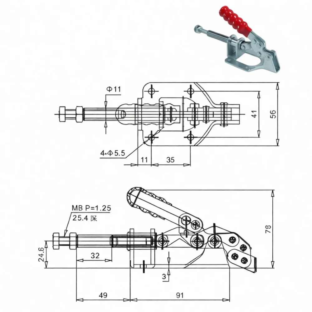 GH301A Push Pull Toggle Clamp Heavy Duty Quick Release Fixture For Welding Woodworking Industrial Workholding Positioning Tool