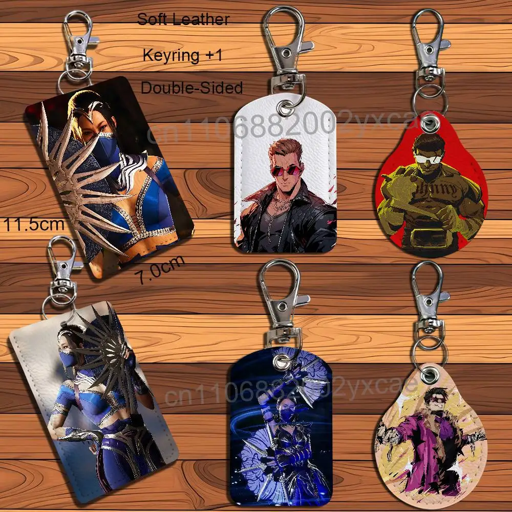 

Johnny Cage Kitana Mortal Kombat Card Holder Keychain Key Ring Door Lock Access Protective Case For Security Gift