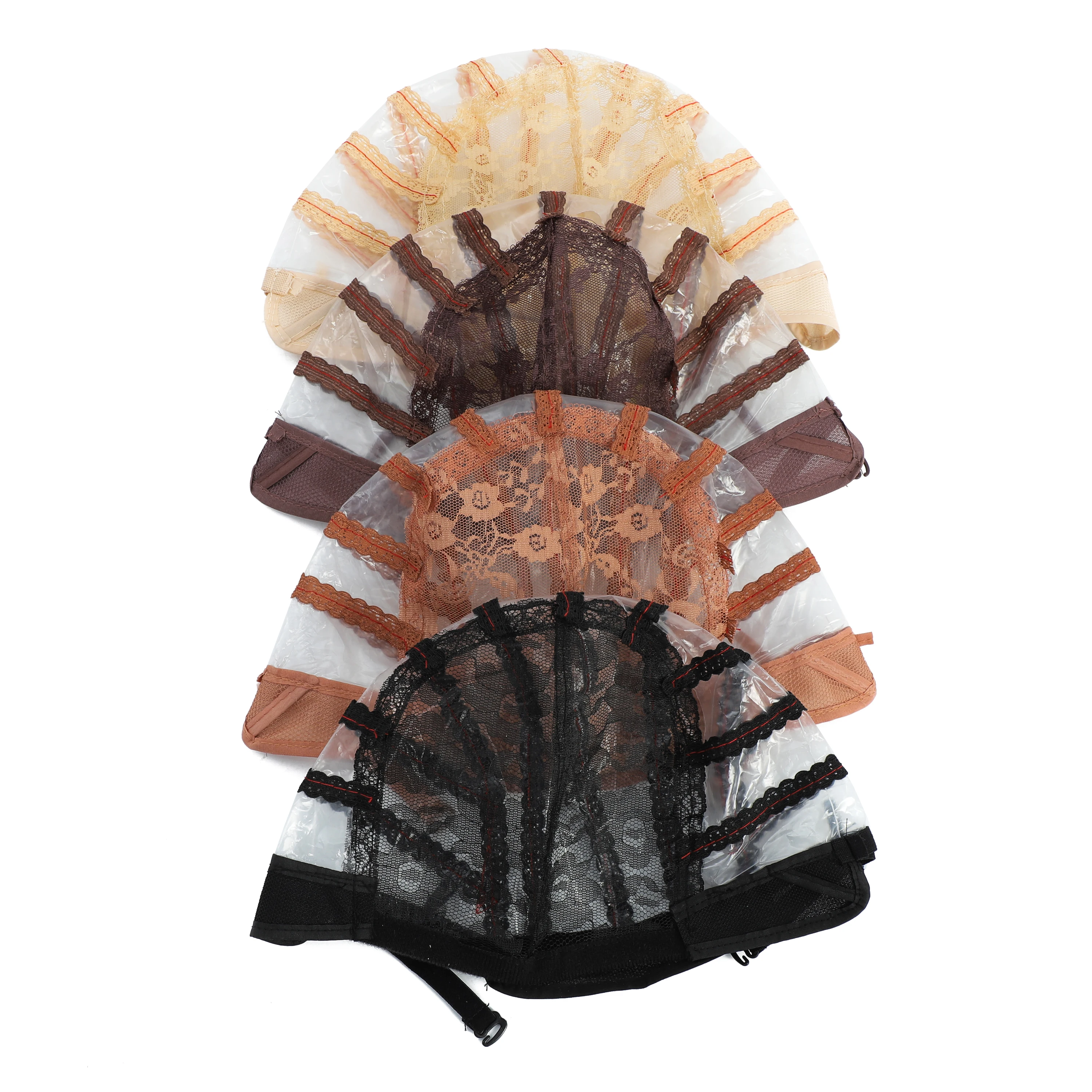 5pcs/lot Wig Caps for Making Wigs with Elastic Band on the Back Easy Weaving Ventilated Wig Caps with Plastic