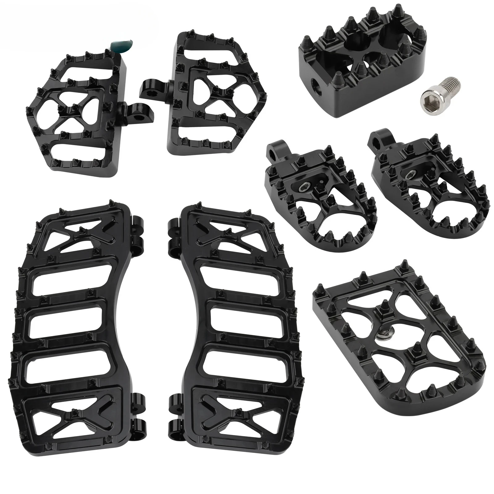 RACEPRO Motorcycle MX Wide Foot Pegs Chopper Style Floorboard Footrests Brake Pedal for Touring Road Glide Softail FLST Dyna FLD