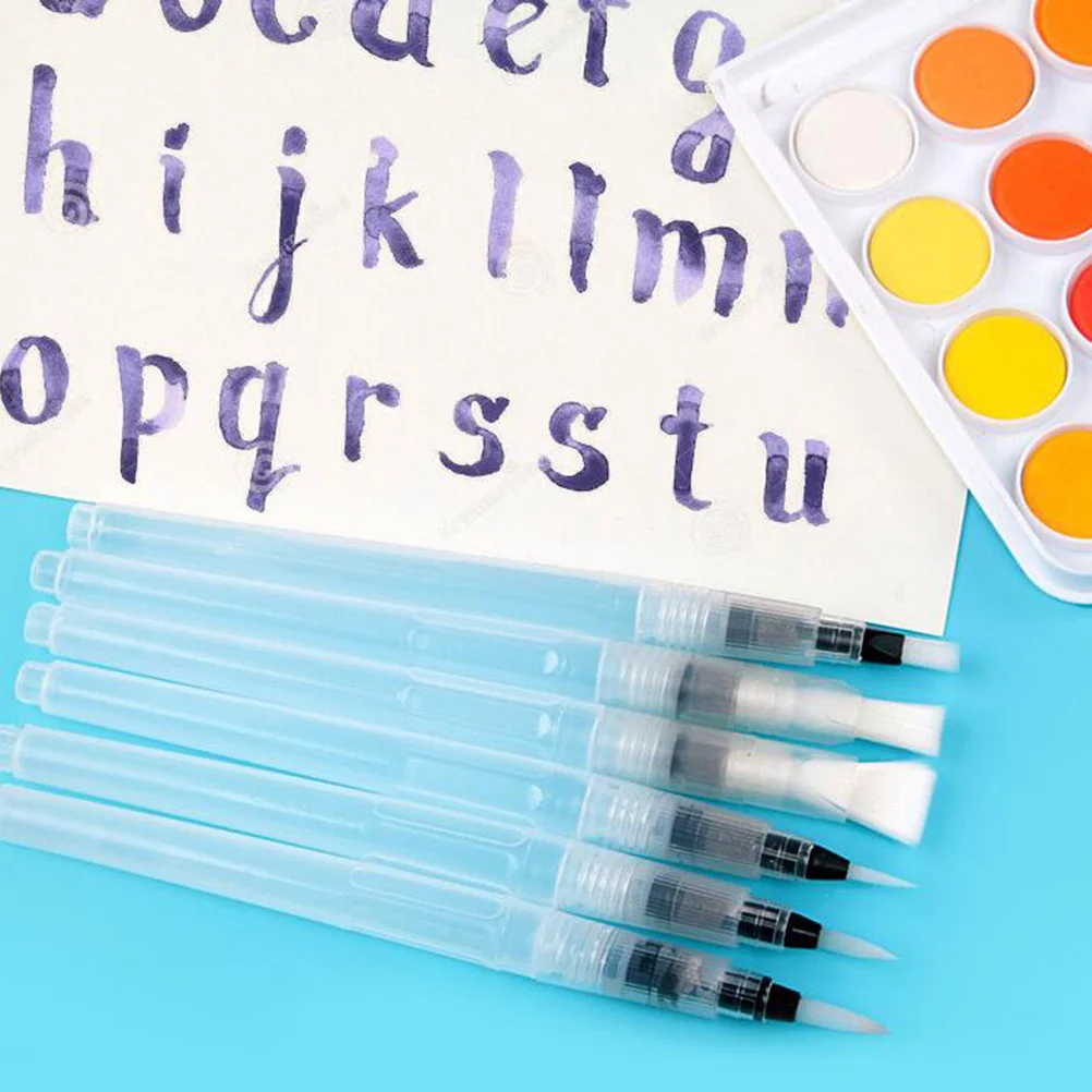 

6Pcs Watercolor Paint Pens Portable Lightweight Drawing Pens Hand Painting Brush Creative Art Supplies for Students Artists