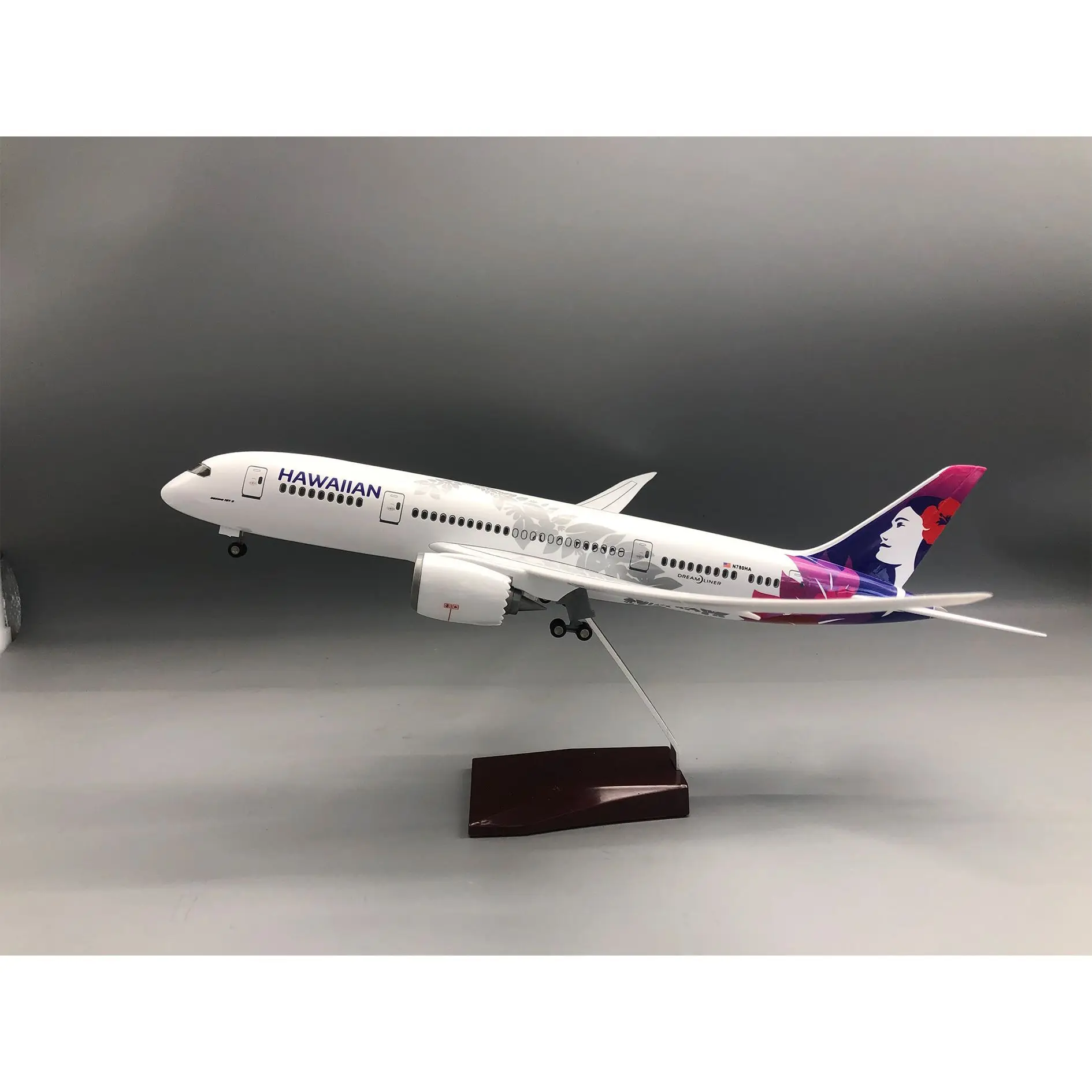 1/130 B787 Hawaii 17 inchs Large Scale Die-cast Airplane Model Kits for Adult Display Collection or Aviation Enthusiast Gifts