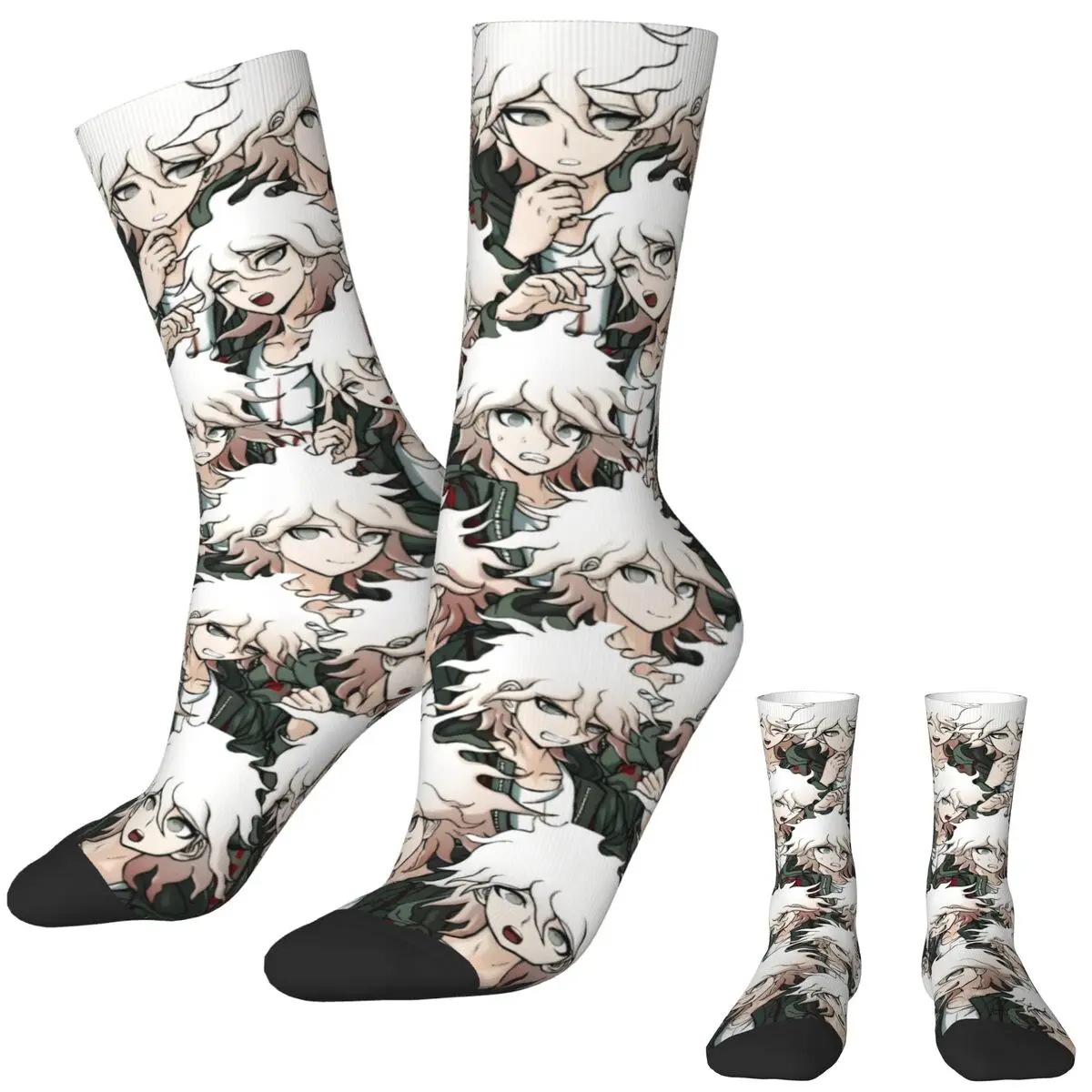 Nagito Komaeda Voice Hope Stockings Men Danganronpa Makoto Game Socks Soft Breathable Socks Winter Outdoor Anti Sweat Socks Gift