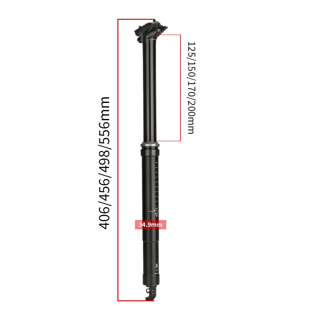 TranzX จักรยาน Dropper Seatpost 34.9 มม.X 125/150/170/200 มม.สําหรับจักรยานพับ MTB เสริมการก่อสร้างสําหรับหยาบ