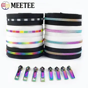 5 metrů Meetee 5# nylonové zipy po metru zapínání zipů stahovák zipů jezdec taška cívka zipy zavazadla sada na opravu zipu šicí příslušenství 10 nejlepší prodej zip na zavazadla - №6