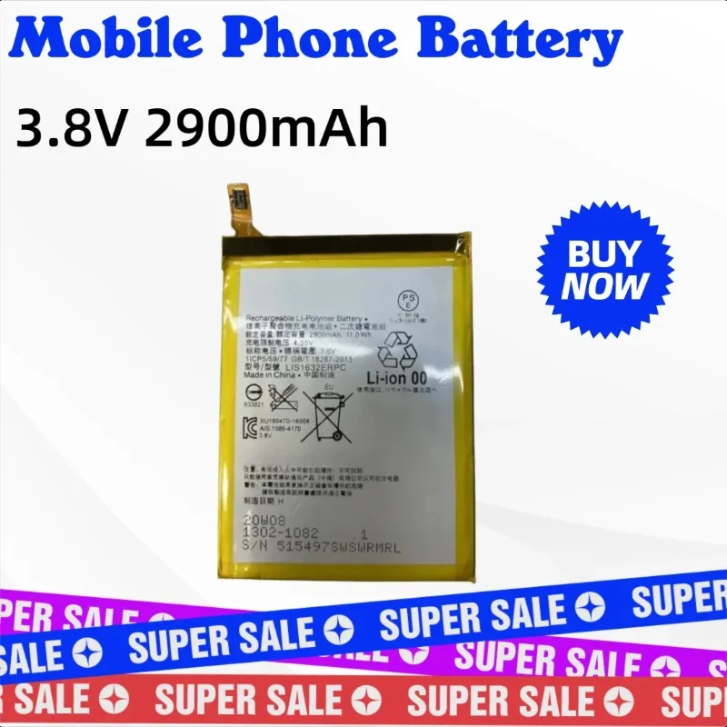 

100% New 3.8V 2900mAh Mobile Phone Battery LIS1632ERPC For Sony Xperia XZ Dual Sim F8332 XZs F8331 High Quality